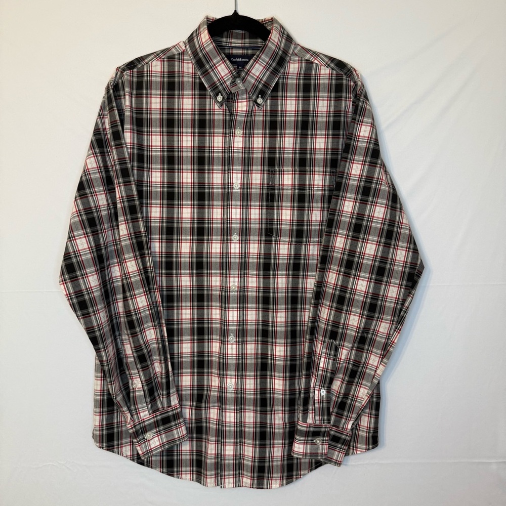 Croft & Barrow Men's Red and Black Plaid Shirt. A19